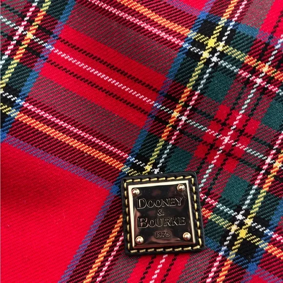Dooney & Bourke Red Tartan Plaid Women's Bucket Bag - Picture 4 of 9